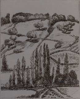 BENJAMÍN PALENCIA (Barrax, Albacete, 1894 - Madrid, 1980). 
Untitled. 
Lined engraving plate.