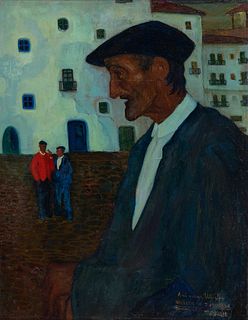VALENTIN DE ZUBIAURRE AGUIRREZÁBAL (Madrid, 1879-1963). 
"Basque old man", 1912. 
Oil on canvas.