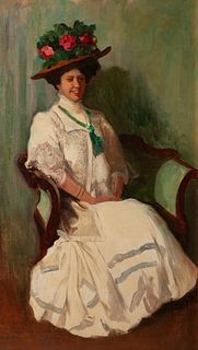 CECILIO PLÁ GALLARDO (Valencia, 1860 - Madrid, 1934). 
"Lady with hat". 
Oil on canvas.