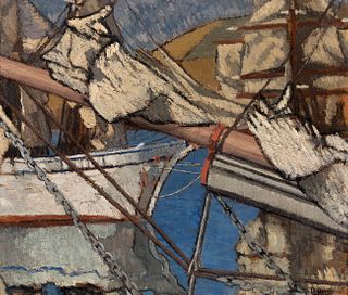 JULIÁN DE TELLAECHE (Vergara, Gipuzkoa, 1884 - Lima, Peru, 1957). 
"Ship's prow". 
Oil on canvas.