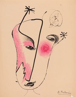 BENJAMÍN PALENCIA (Barrax, Albacete, 1894 - Madrid, 1980). 
"Face", ca. 1930-1933. 
Colored pencils on paper.