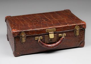 Antique Alligator Skin Suitcase c1910s