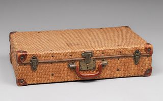 Antique Rattan Suitcase c1920s