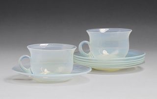Steuben Glass Tea Cups and Saucers