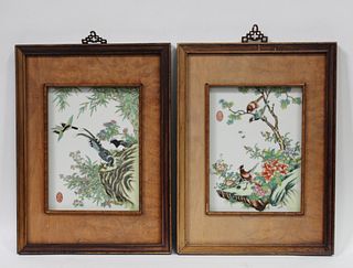 A Pair of Framed Chinese Porcelain Plaque
