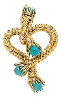Turquoise, Gold Brooch, Tiffany & Co.
