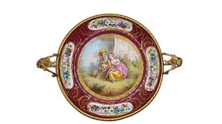 19th Century Sevres Poreclain & Bronze Platter