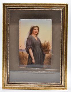 Berlin (KPM) Porcelain Plaque of Ruth or "The Gleaner"