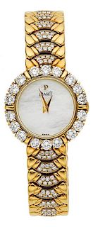 Piaget Lady's Diamond, Mother-of-Pearl, Gold Watch