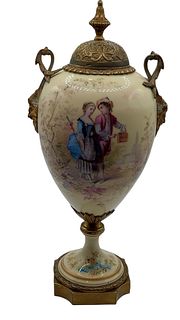 18th Century Serves Porcelain & Bronze Urn