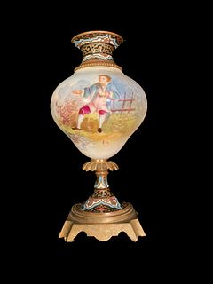 Sevres Porcelain & Gilded Bronze Vase - 18th Century