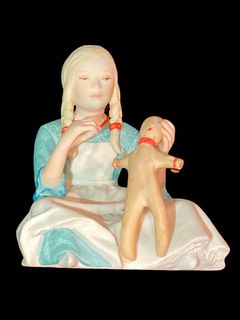 Cybis - Porcelain Figurine of a Girl with a Teddy Bear