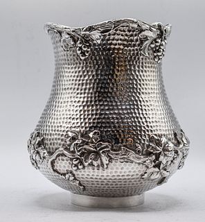 Russian Silver Hand Hammered Ice Bucket