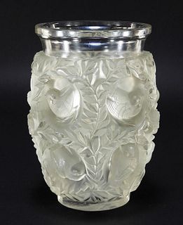 Lalique Bagatelle Crystal Glass Bird Vase
