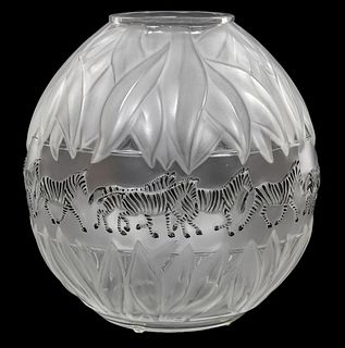 Lalique - Crystal Tanzania (Zebra) Vase # 574