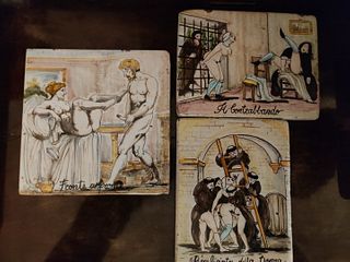 Three Tiles with an Erotic Subject