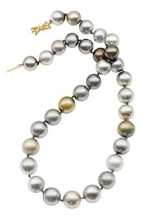 South Sea Cultured Pearl, Diamond, Gold Necklace