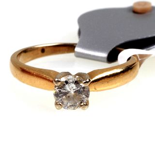 Ladies Unmarked Yellow Gold Solitaire