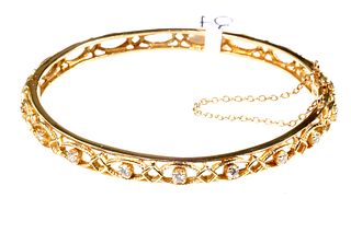 Ladies 14kt Yellow Gold and Diamond Bracelet