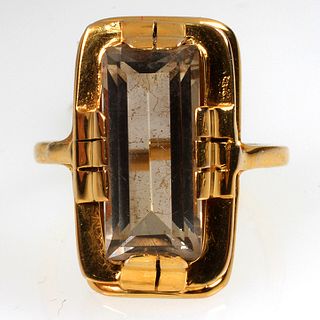 Ladies 10kt Yellow Gold Art Deco Style Ring