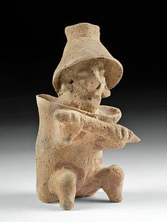 Jalisco Ameca Pottery Seated Warrior Figure