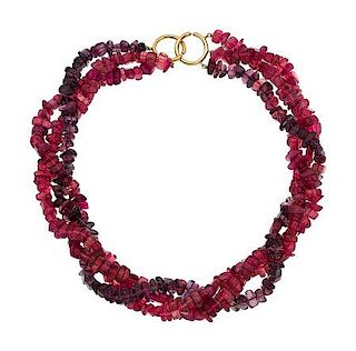 Rubellite Tourmaline, Gold Necklace, Paloma Picasso for Tiffany & Co.