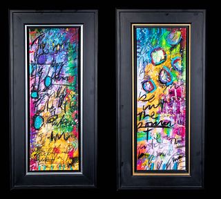 Lot of 2 Tim Yanke Mixed Media Works on Canvas (2012)