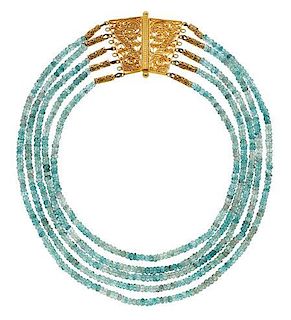 Blue Zircon, Gold Necklace, Patricia Makena