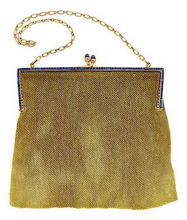 Synthetic Sapphire, Gold Purse
