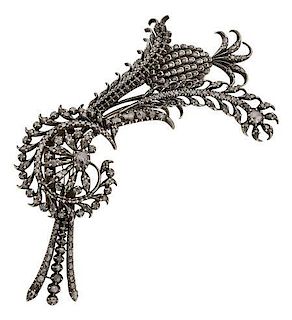 Antique Diamond, Silver-Topped Gold Brooch