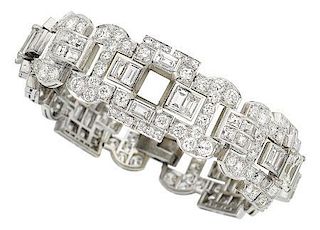 Art Deco Diamond, Platinum Bracelet