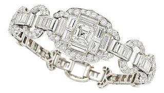 Art Deco Diamond, Platinum Bracelet