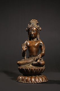 Ming: A Bronze Bodhisattva Statue