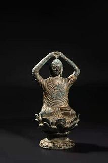 Yuan: A Gilt Bronze Sakya Bodhisattva Statue