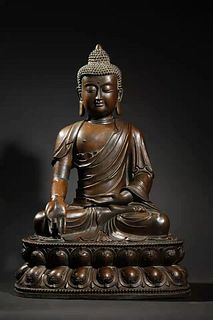 Qing: A Bronze Sakyamuni Buddha Statue