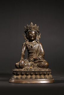 Qing Dynasty: A Bronze Sakyamuni Statue