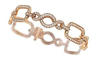 Diamond, Pink Gold Bracelet
