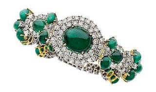 Emerald, Diamond, Gold Bracelet