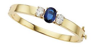 Sapphire, Diamond, Gold Bracelet