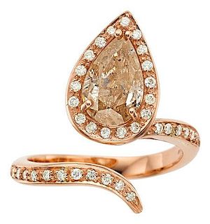 Fancy Colored Diamond, Diamond, Pink Gold Ring
