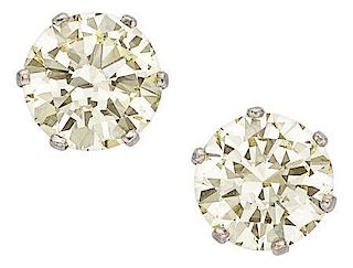 Diamond, Platinum Earrings
