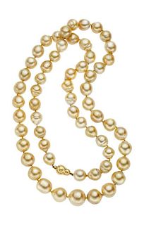South Sea Cultured Pearl, Gold Necklace