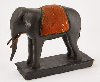 Folk Art Carved Jumbo the Elephant