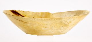 Early Horn Frontier Bowl with Incised Decoration