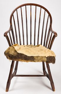Windsor Armchair with Original Upholstered Seat
