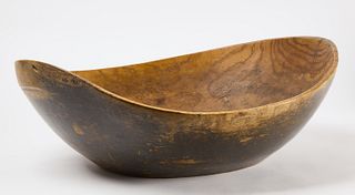 Extra Large Oblong Wood Burl Bowl