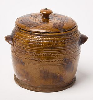 Redware Jar with lid
