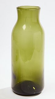 Tall Olive Green Storage Jar