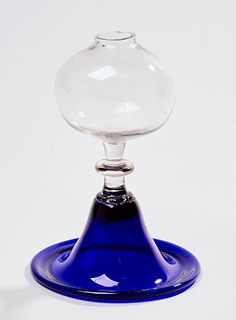 Cobalt and Clear Glass Lamp Base