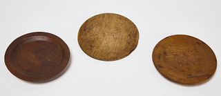 Two Wood Plates and Small Early Rondelle